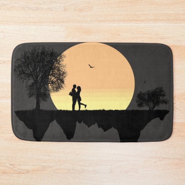 Item preview, Silhouette Lovers in Front of a Full Moon  designed and sold by WearWolfDesigns.