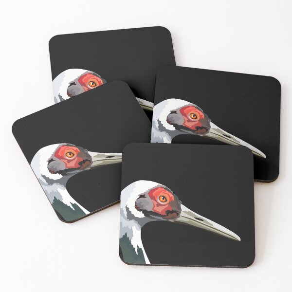 Item preview, W is for White Naped Crane,White-Naped Crane Illustration – Elegant Migratory Bird Artwork designed and sold by PrettylittlepastelUk.