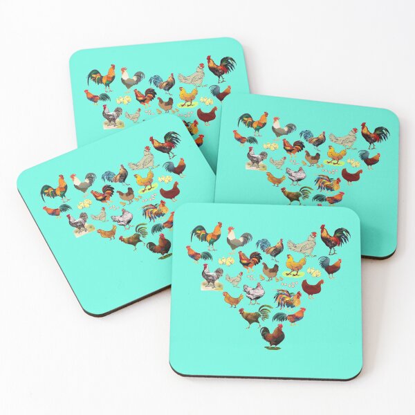 Item preview, Heart made out of Chickens and Roosters designed and sold by hardscuffle.