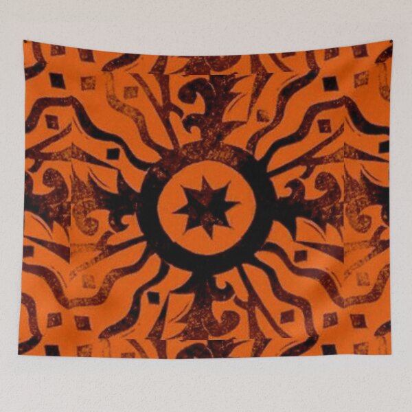 Item preview, Black on orange eight pointed star designed and sold by glowvim.
