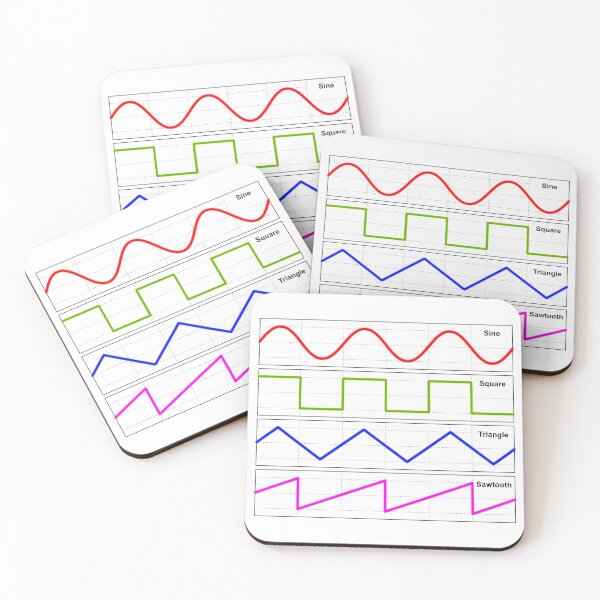 Item preview, Waveforms - Synthwave - Oscillator - Waves - Synth - Sine - Square - Pulse - Triangle - Sawtooth designed and sold by RazzArt.