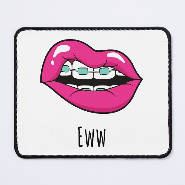 Item preview, Pink Lips With Braces Saying Eww designed and sold by BeesandBoo.