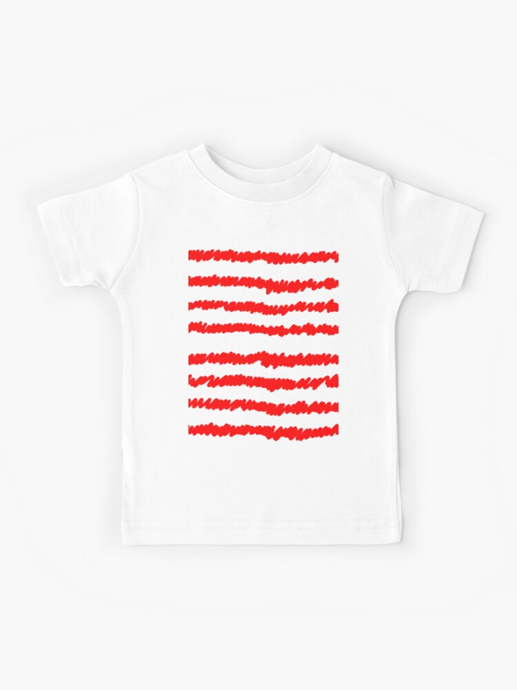 Camiseta con rayas rojas y blancas para niños