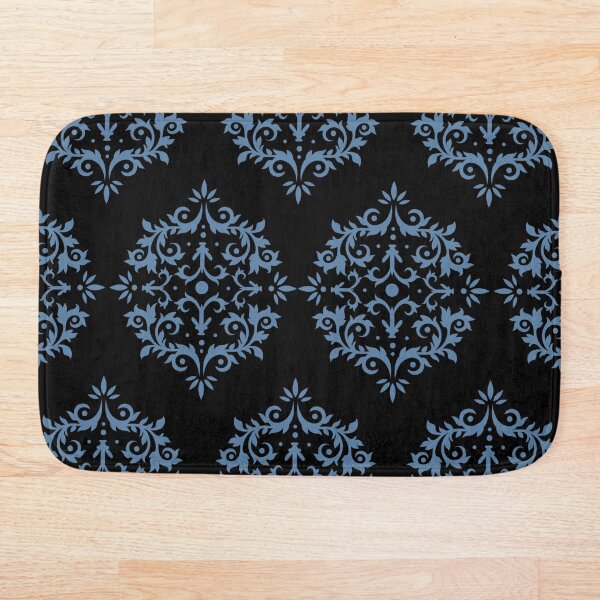 Item preview, Blue and Black Simple Damask Scroll Pattern Pairs Diamond Vogel 2022 Color of the Year Zenith 0647 - Colour Trends - Shade - Hue designed and sold by ColorOfTheYears.