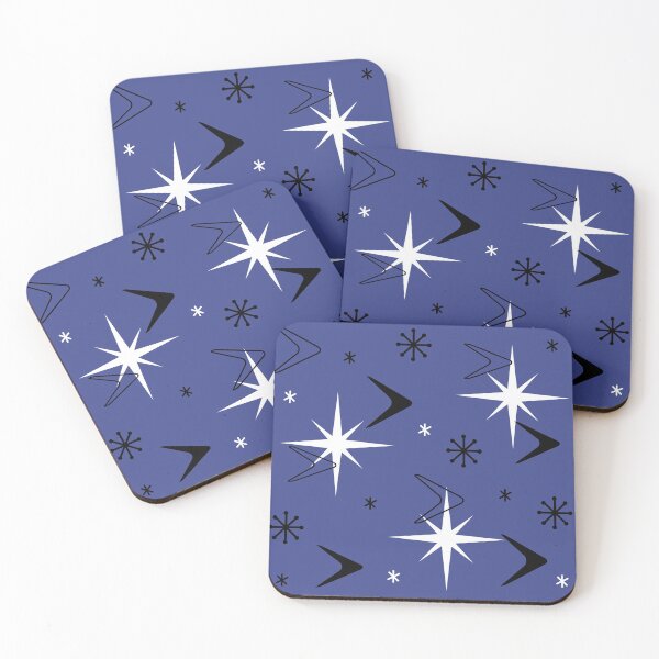 Item preview, Mid Century Modern Boomerangs Indigo Blue designed and sold by thepixelgarden.
