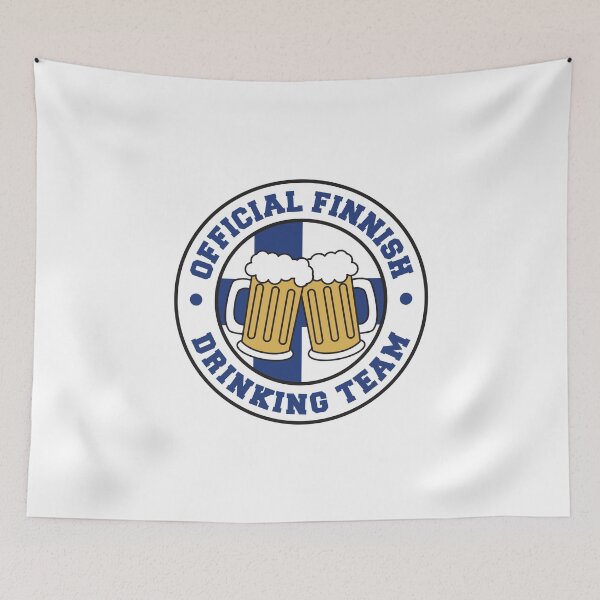 Item preview, Official Finnish Drinking Team Featuring Flag Of Finland And Beers designed and sold by jaycartoonist.