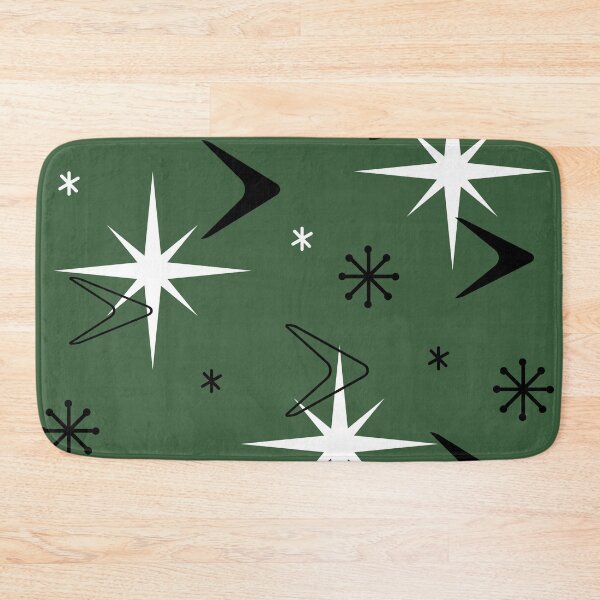 Item preview, Mid Century Modern Boomerangs Forest Green designed and sold by thepixelgarden.