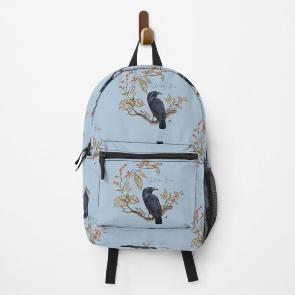 Item preview, Raven in circle of autumn leaves illustration designed and sold by Alexandra Kueny.