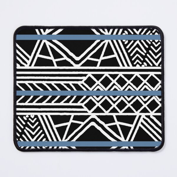 Item preview, Blue Black and White Mud Cloth Stripes Pattern Pairs Diamond Vogel 2022 Color of the Year Zenith 0647 - Colour Trends - Shade - Hue designed and sold by ColorOfTheYears.