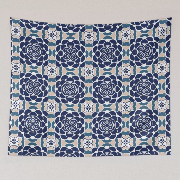 Item preview, Blue Japanese traditional pattern designed and sold by PG Illustration.
