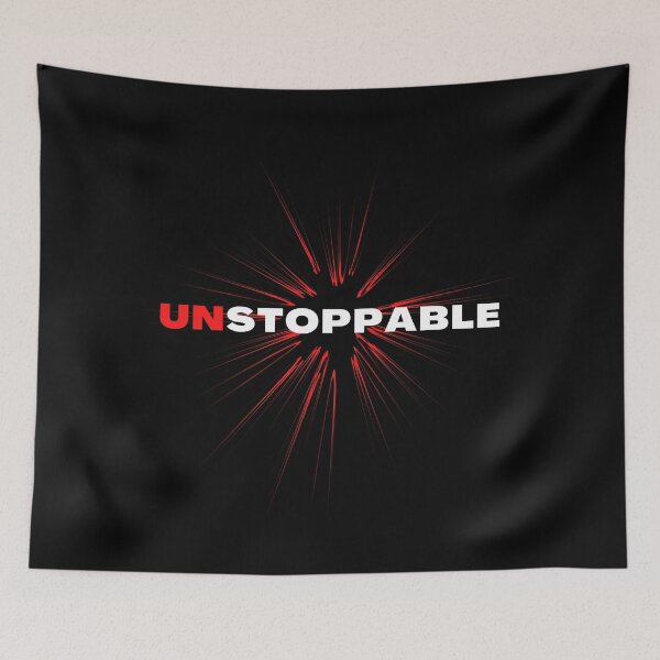 Item preview, UNSTOPPABLE - I am - motivational word affirmation - black white red designed and sold by Art4Motivation.
