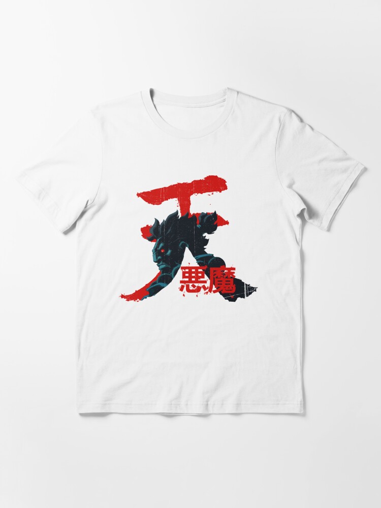 Street Fighter Akuma Character Mens Black Graphic Tee - S