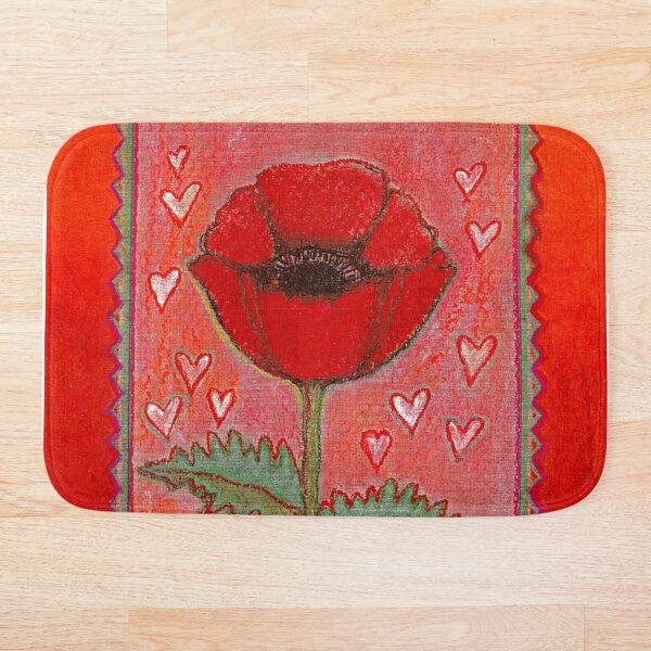 Item preview, PASSION FOR POPPIES - A GORGEOUS SINGLE RED POPPY with little Hearts designed and sold by RubaiDesign.