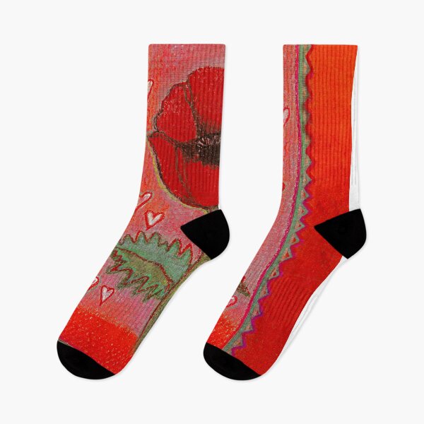 Item preview, PASSION FOR POPPIES - A GORGEOUS SINGLE RED POPPY with little Hearts designed and sold by RubaiDesign.