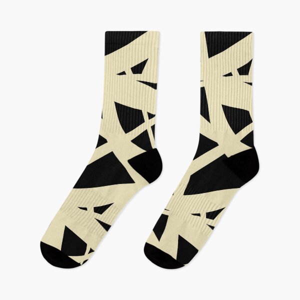 Artikelvorschau, Yellow and Black Abstract Mosaic Pattern 3 Pairs 2022 Popular Color Pale Moon OC-108 - Colour Trends - Shade - Hue entworfen und verkauft von ColorOfTheYears.