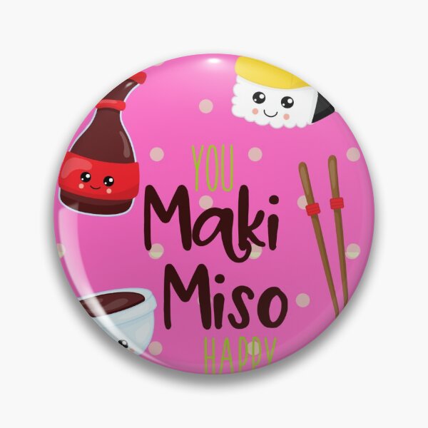 Item preview, Sushi kawaii cute You maki miso happy Pink designed and sold by myrgomez.