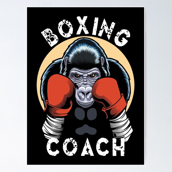 boxer chimp in the ring wearing boxing gloves. tattooed monkey. Gorilla  Sticker for Sale by Toto-Hello