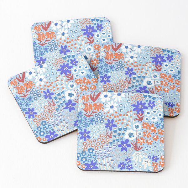 Item preview, Blue Winter Floral Pattern Flower Field Meadow designed and sold by Sandra Hutter.