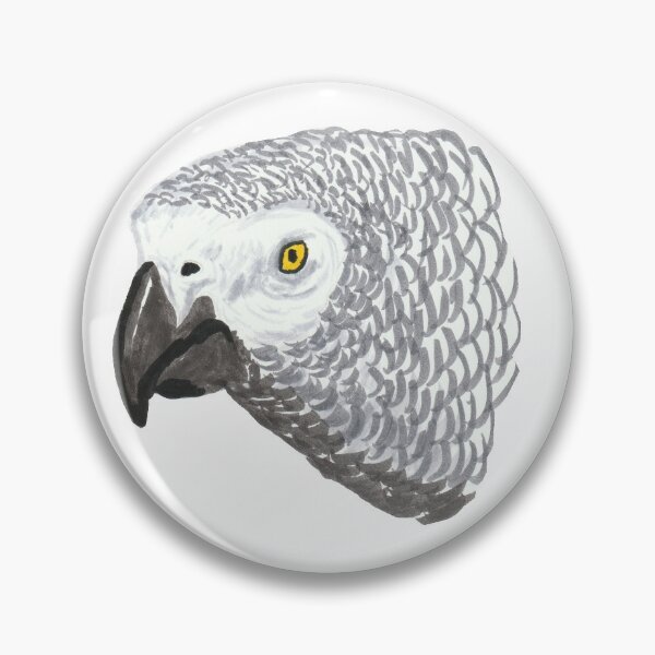 Item preview, African Gray Parrot portrait designed and sold by gorillagal.