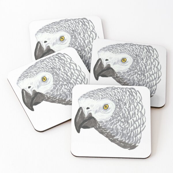 Item preview, African Gray Parrot portrait designed and sold by gorillagal.