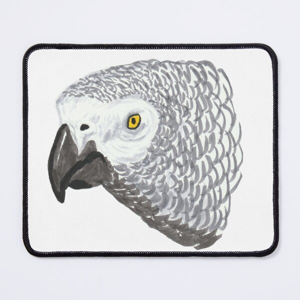 Item preview, African Gray Parrot portrait designed and sold by gorillagal.