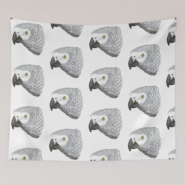 Item preview, African Gray Parrot portrait designed and sold by gorillagal.