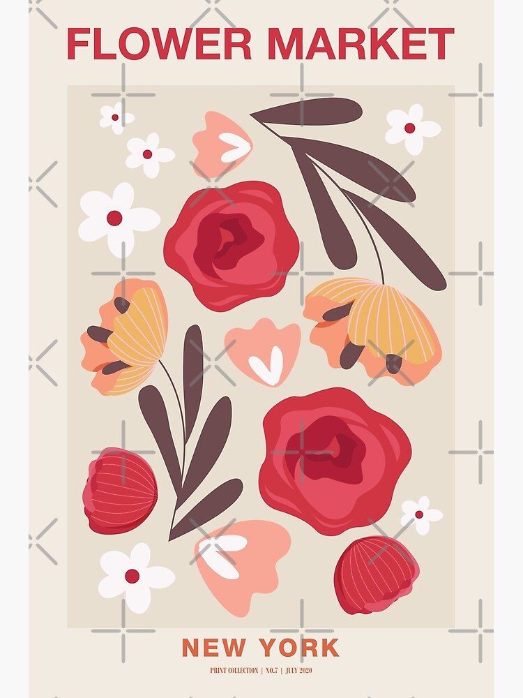 "Flower Market New York, Retro Flower Poster" Poster for Sale by