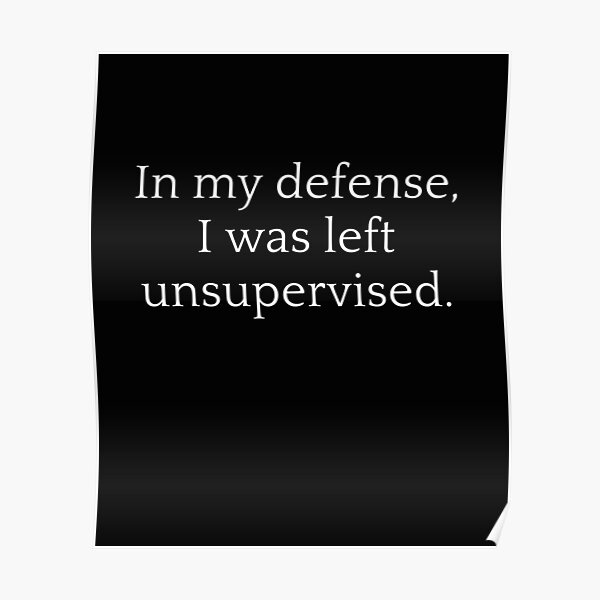 In my defense i was left unsupervised 2 perfect t-shirt. Poster