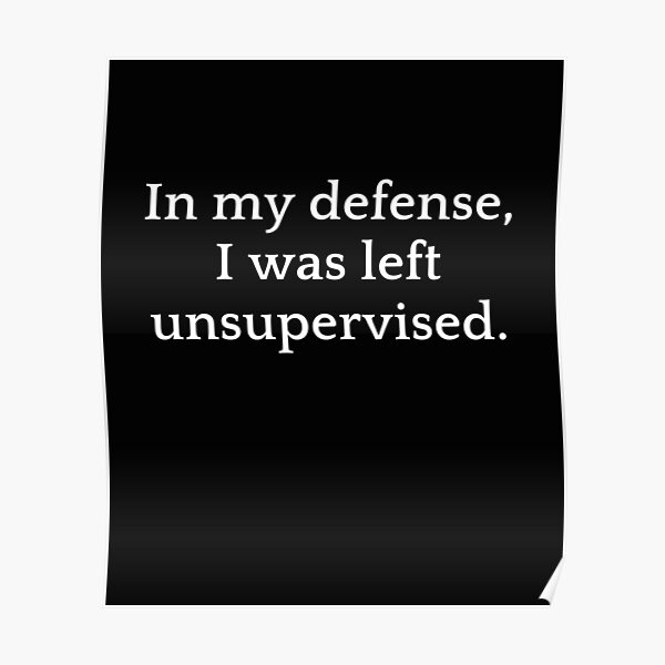 In my defense i was left unsupervised 3 perfect t-shirt. Poster