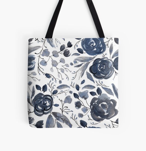 Item preview, Navy Blue and Black Floral Pattern designed and sold by Brigidmalloy.