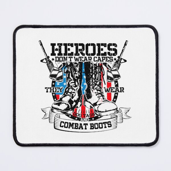 Item preview, Heroes Don't Wear Capes They Wear Dog Tags & Combat Boots Veteran Army Usa Flag  designed and sold by ZETTIF ⭐⭐⭐⭐⭐.
