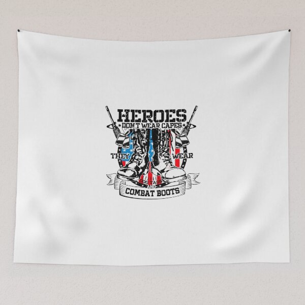Item preview, Heroes Don't Wear Capes They Wear Dog Tags & Combat Boots Veteran Army Usa Flag  designed and sold by ZETTIF ⭐⭐⭐⭐⭐.