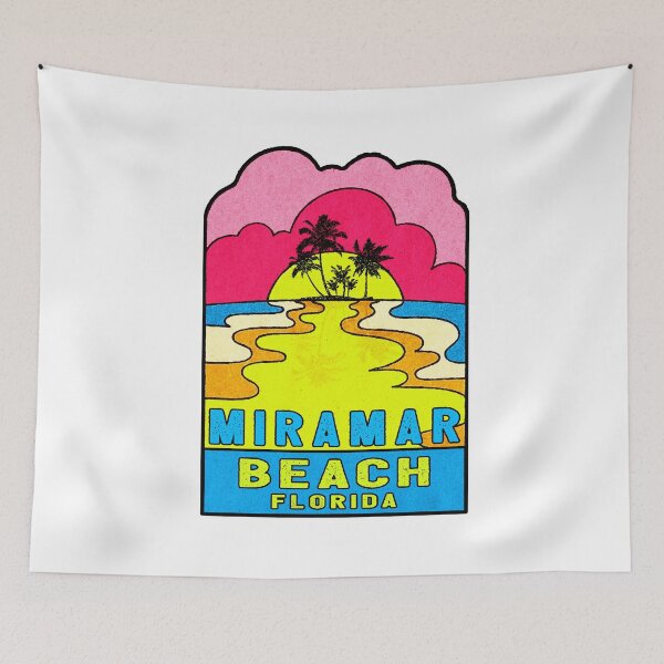 Item preview, Miramar Beach Florida Groovy Sunset 70's Hippie Hippy Vintage FL designed and sold by DESTINATIONS DECAL DOS.