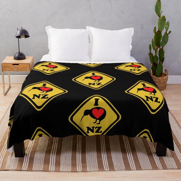 Item preview, I Love NZ heart and kiwi bird. Yellow Sign designed and sold by MoveItLoveIt.