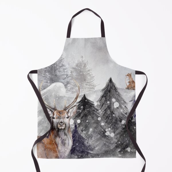 Item preview, Watercolor White Christmas Reindeer and Fox designed and sold by OutofFocusShop.