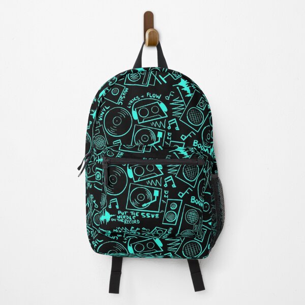 Item preview, Throwback Hip Hop Music Pattern on Black designed and sold by that5280lady.