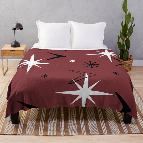 Item preview, Mid Century Modern Boomerangs Burgundy designed and sold by thepixelgarden.