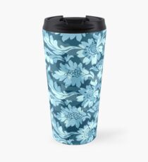 Floral - Blue High Contrast Travel Mug