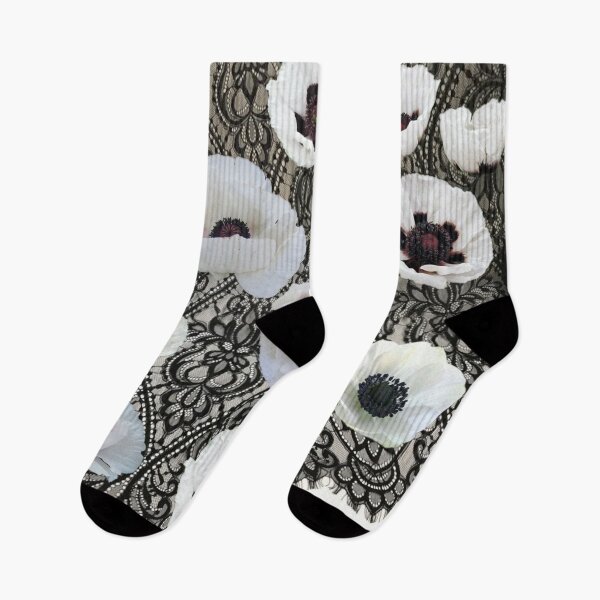 Item preview, Ediemagic white Poppies & Black Lace designed and sold by Ediemagic.