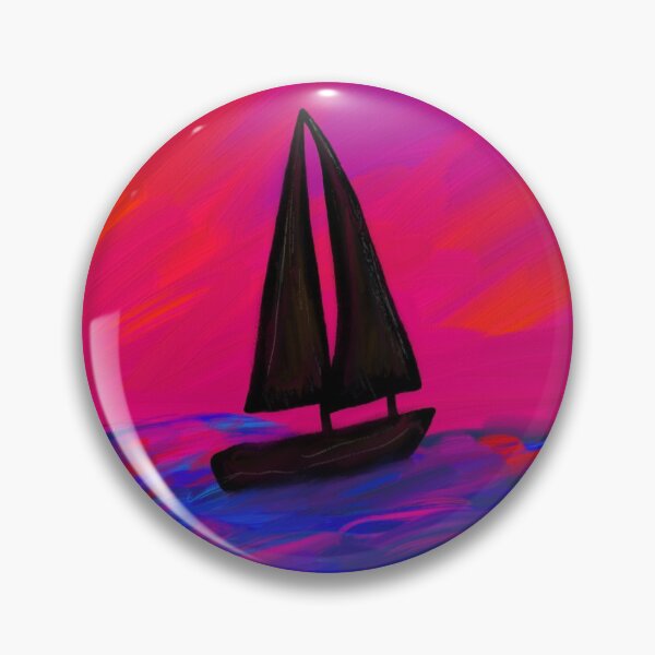 Item preview, Sailboat Sunrise Sunset Waves Ocean Bright Art Painting designed and sold by hopecope.