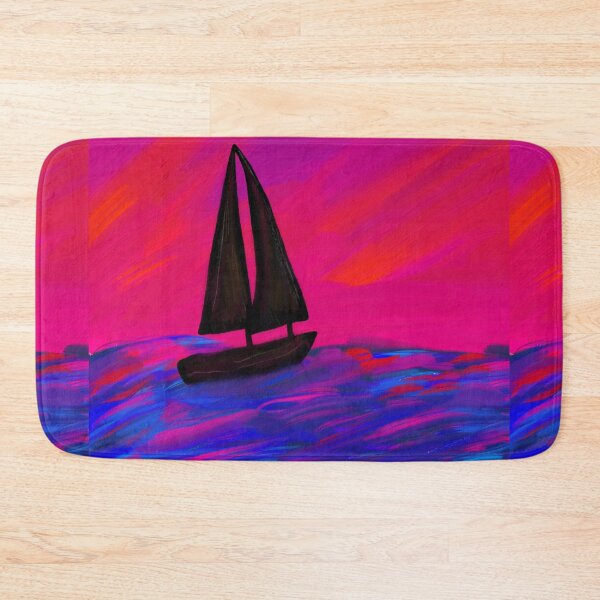 Item preview, Sailboat Sunrise Sunset Waves Ocean Bright Art Painting designed and sold by hopecope.