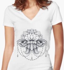ornamental Lotus Women's Fitted V-Neck T-Shirt