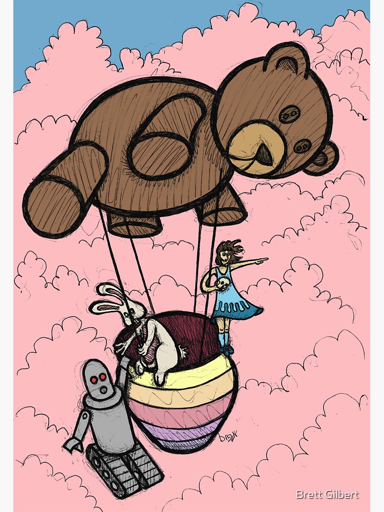 "Teddy Bear And Bunny - Cotton Candy Clouds" Sticker by bgilbert ...