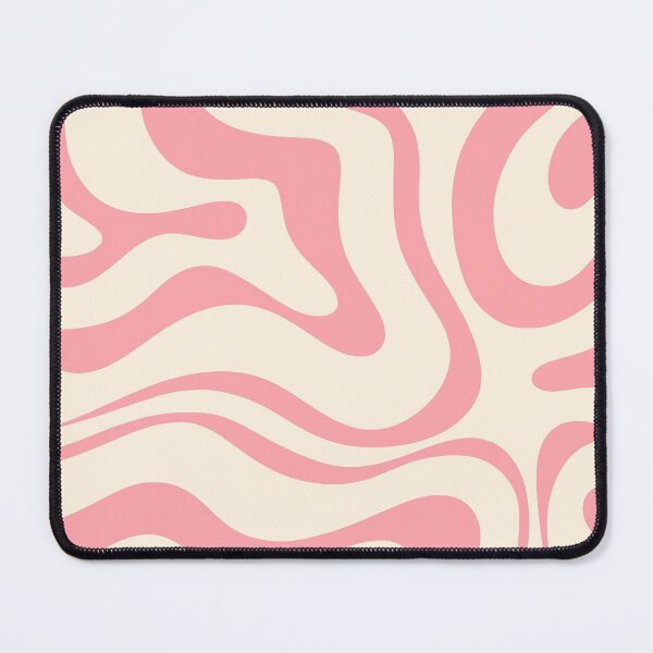 Item preview, Modern Retro Liquid Swirl Abstract Pattern Square in Pink and Cream designed and sold by kierkegaard.
