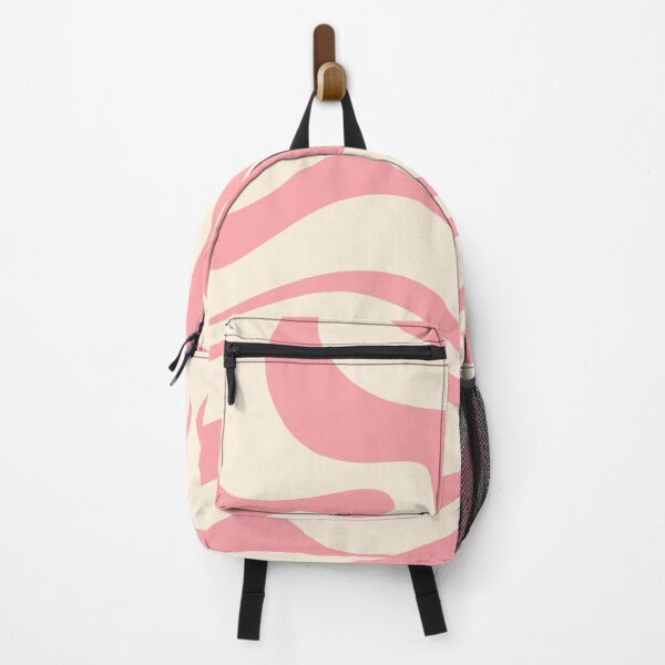 Item preview, Modern Retro Liquid Swirl Abstract Pattern Square in Pink and Cream designed and sold by kierkegaard.