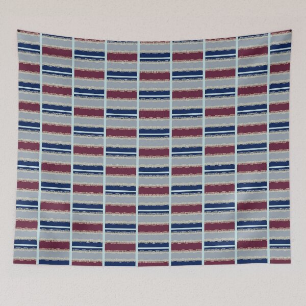 Item preview, Cherry Red grey and navy blue solid with yellowish stripes designed and sold by Marleeca.
