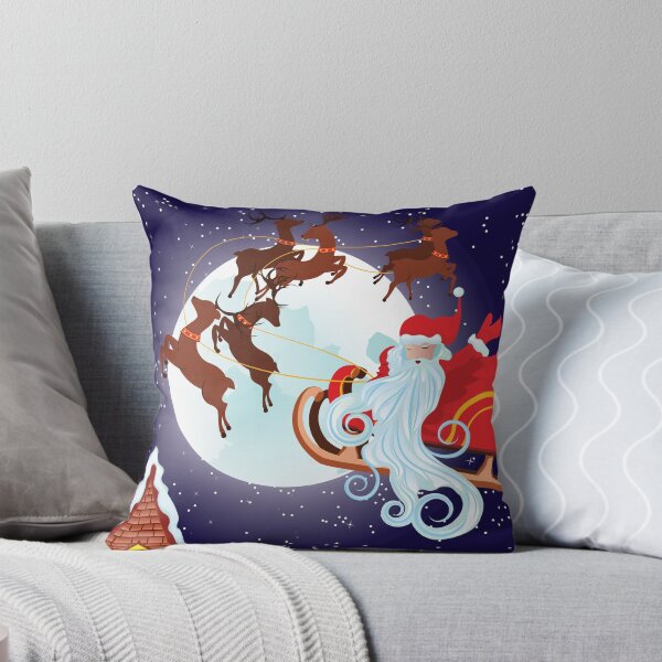 Item preview, Santa Riding Christmas Sleigh at Night designed and sold by AnnArtshock.