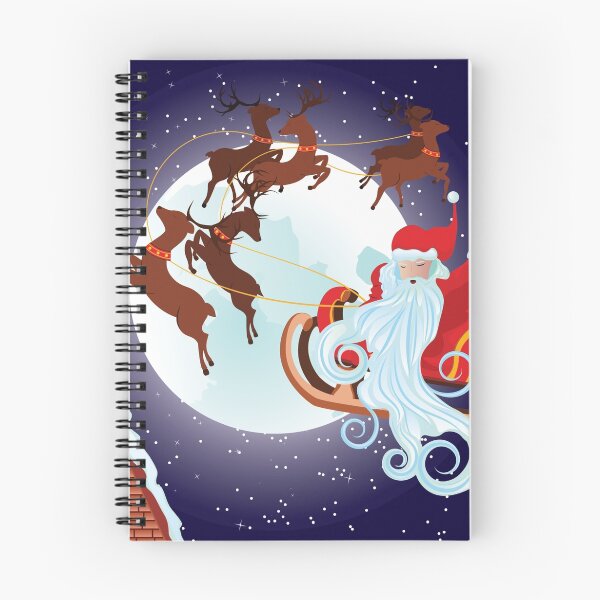 Item preview, Santa Riding Christmas Sleigh at Night designed and sold by AnnArtshock.