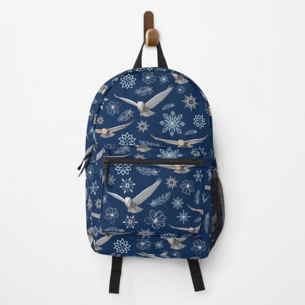 Item preview, Snowy owl pattern in navy blue designed and sold by locustgirl.
