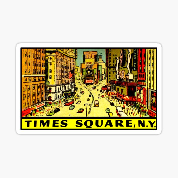 Times Square New York Vintage Travel Decal Sticker